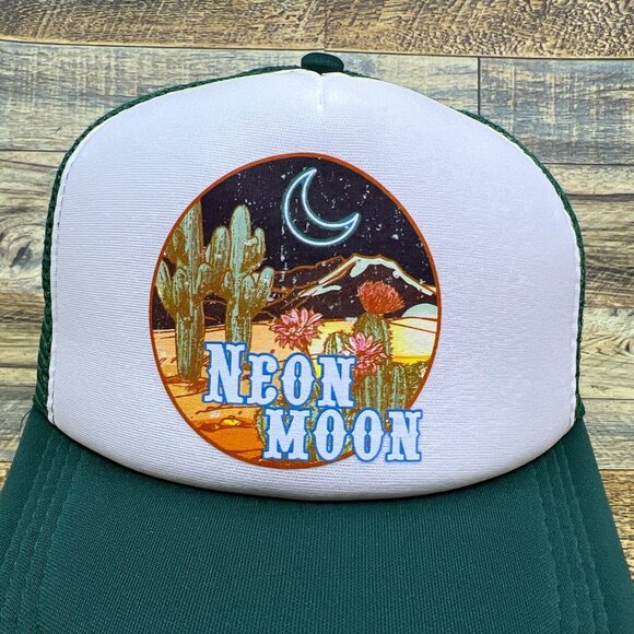Brooks & Dunn Neon Moon Unisex Trucker Hat Green Snapback Country Music Ball Cap - Picture 2 of 5